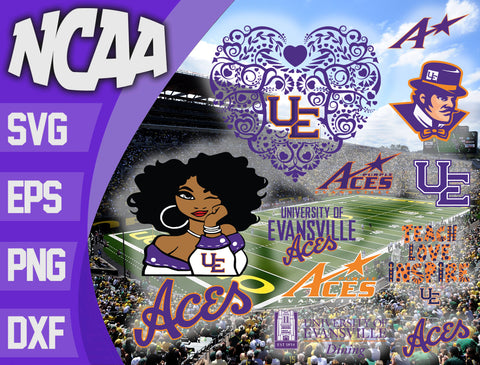 Evansville Purple Aces svg svg eps dxf png file, bundle ncaa svg, ncaa svg