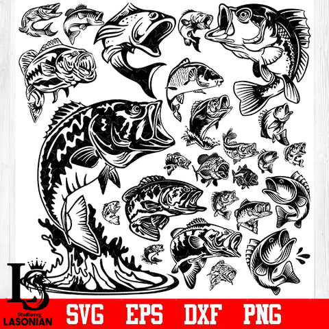 Fishing bundle 2 svg eps dxf png file