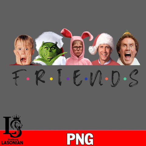 Friends christmas 10, grinch , alone home PNG file, digital download