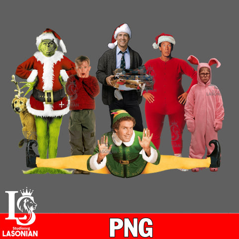 Friends christmas 3 , grinch , alone home PNG file, digital download