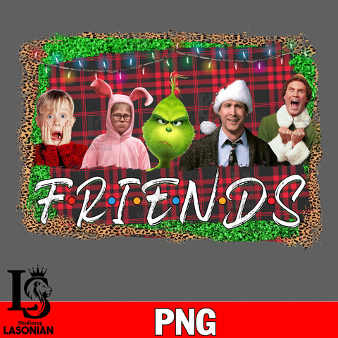 Friends christmas 9, grinch , alone home PNG file, digital download