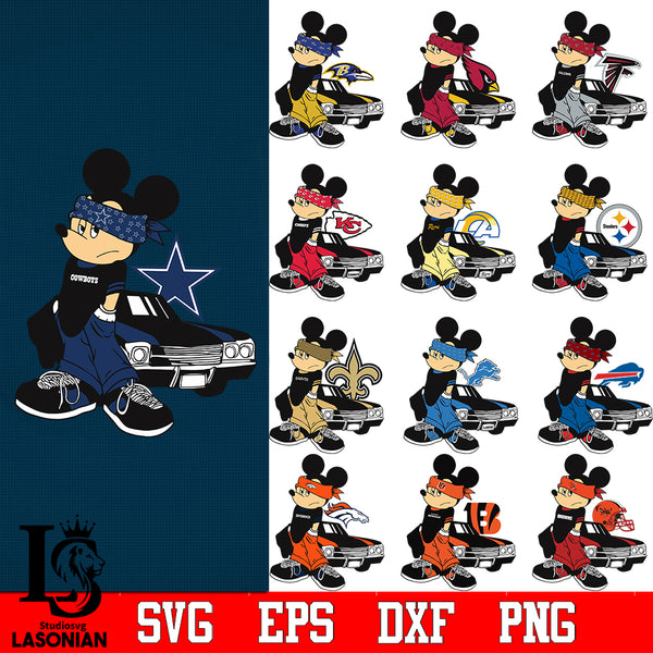 Cincinnati Bengals Gangster Mickey Mouse svg eps dxf png file – lasoniansvg