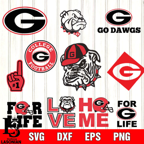 Bundle Logo Georgia Bulldogs football svg eps dxf png file