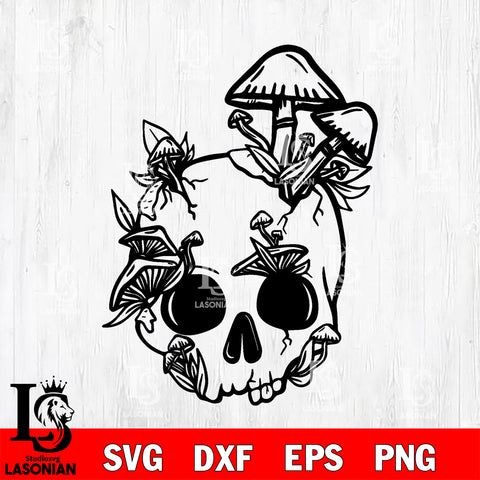 Skull And Mushroom Halloween svg eps dxf png file