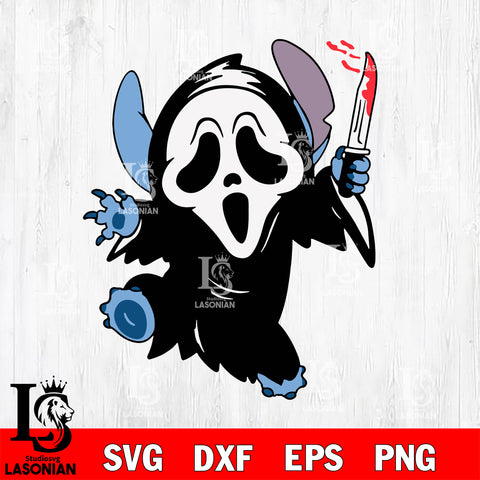 Stitch Ghost Face Scream Halloween svg eps dxf png file