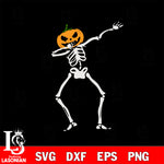 Dabbing Skeleton Pumpkin Halloween svg eps dxf png file