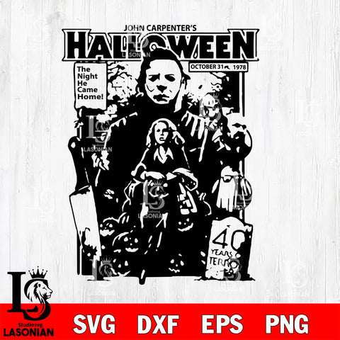 michael myers halloween 1978 horror movie svg eps dxf png file ...