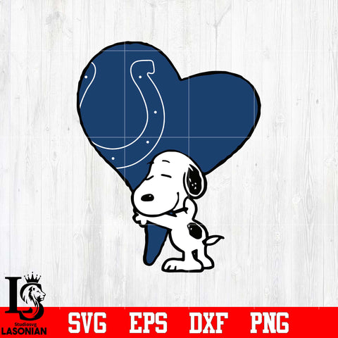Indianapolis Colts Snoopy heart svg eps dxf png file