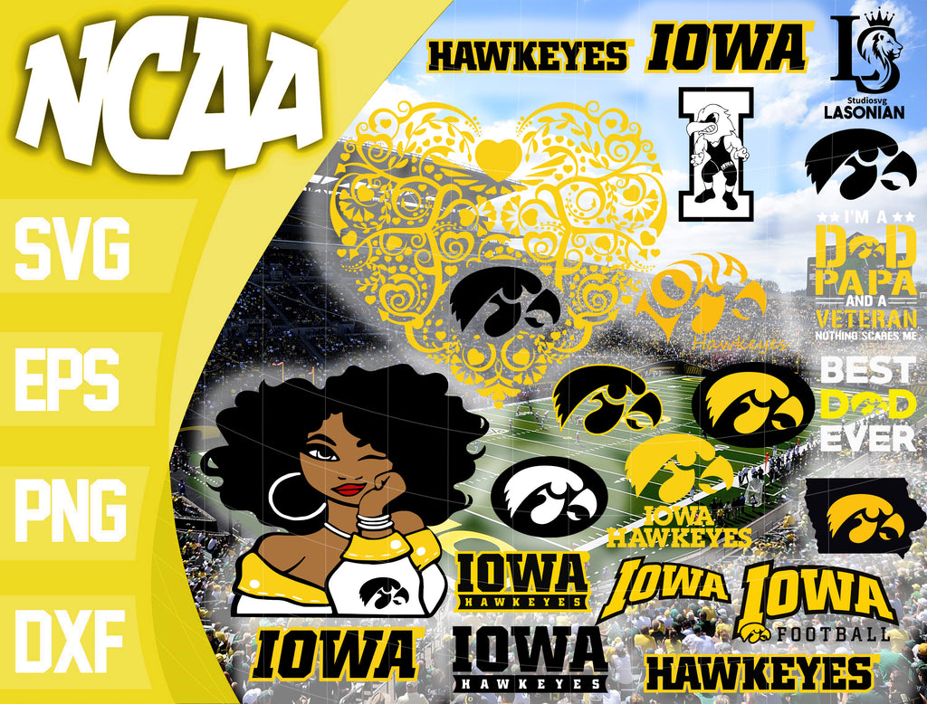 Iowa Hawkeyes football svg Silhouette Iowa Hawkeyes Shirt dxf eps png