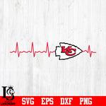 Kansas City Chiefs Beat Heart svg eps dxf png file