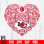 Kansas City Chiefs Heart svg eps dxf png file