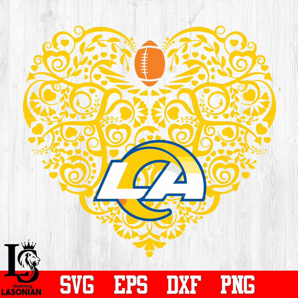 Los Angeles Rams Heart Love Svg Png online in USA