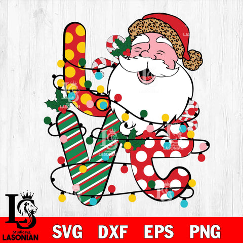 Love Santa svg eps dxf png file , Digital download