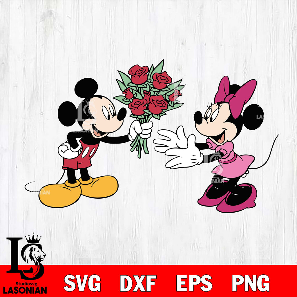 Mickey Minnie Love Svg Digital File, Valentine Svg, Mickey Mouse Svg