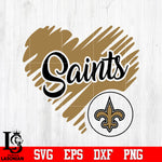 New Orleans Saints Logo,New Orleans Saints Heart NFL Svg Dxf Eps Png file