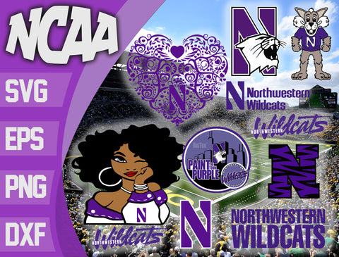 Bundle Northwestern Wildcats svg eps dxf png file