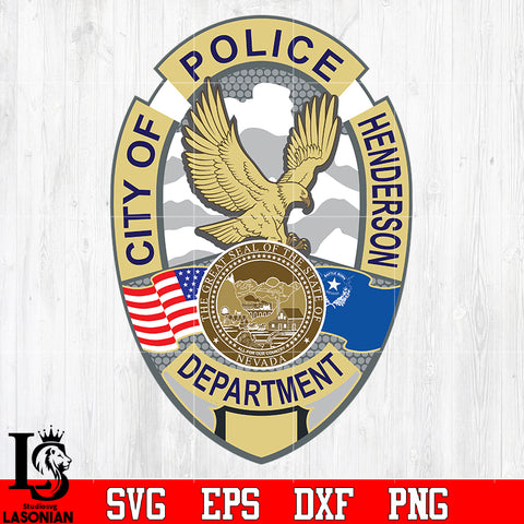 Police City of Police Henderson Department Badge svg eps png dxf file