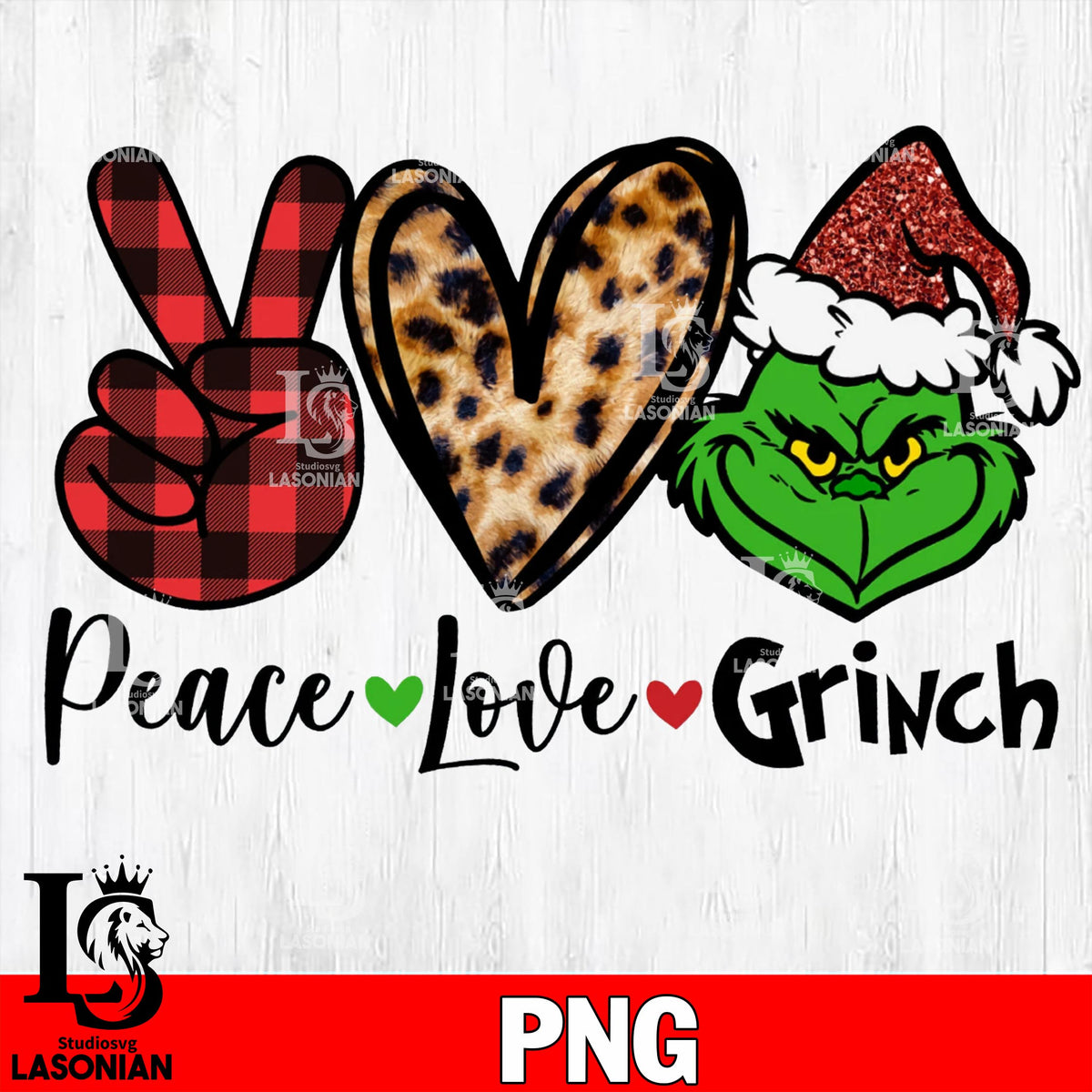 Peace Love Grinch leopard PNG file, digital download – lasoniansvg