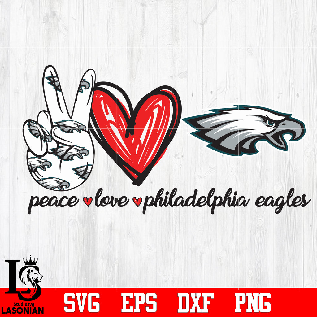 Philadelphia Eagles Peace Love Svg, Sport Svg, Peace Sv