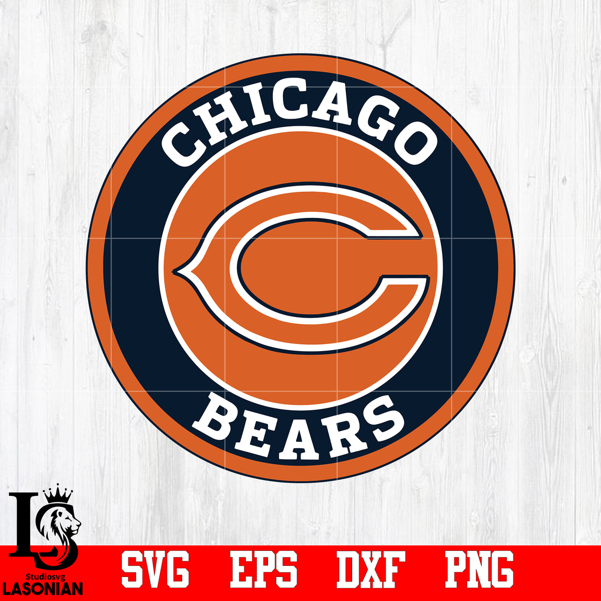 Round Chicago Bears svg,eps,dxf,png file – lasoniansvg