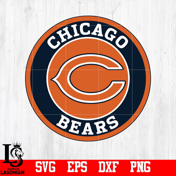 Round Chicago Bears svg,eps,dxf,png file – lasoniansvg