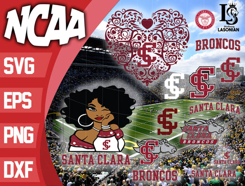 Santa Clara Broncos svg,bundle Santa Clara Broncos svg eps dxf png file, bundle ncaa svg, ncaa svg