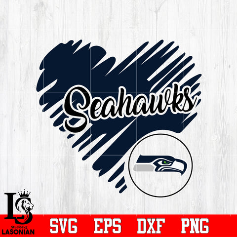 Seattle Seahawks Logo,Seattle Seahawks Heart NFL Svg Dxf Eps Png file