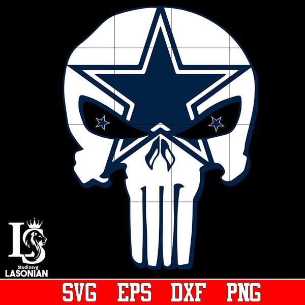 Dallas cowboys sugar skull svg, Dallas cowboys skull svg, Dallas