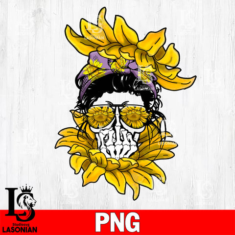 Skull mom sunflower Png file