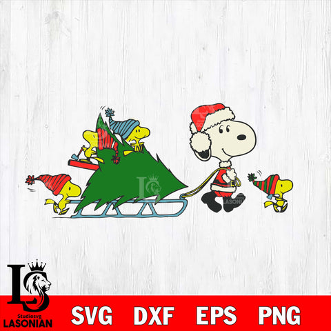 Snoopy Christmas svg eps dxf png file, Digital Download