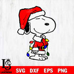 Snoopy Christmas svg eps dxf png file, Digital Download