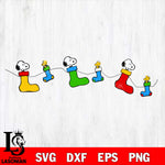 Snoopy christmas 17 svg eps dxf png file, Digital Download