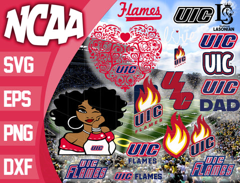 UIC Flames svg,bundle UIC Flames svg eps dxf png file, bundle ncaa svg, ncaa svg