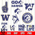 Washington Huskies svg,Bundle Logo Washington Huskies football svg eps dxf png file