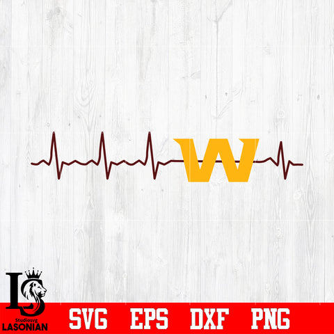 Washington Football Team Beat Heart svg eps dxf png file