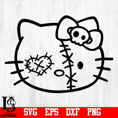 Zombie Hello Kitty Face Svg,Png,Dxf,Eps file – lasoniansvg