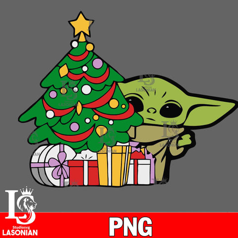 Baby Yoda christmas PNG file, Digital Download