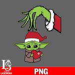 baby yoda grinch christmas  PNG file, Digital Download