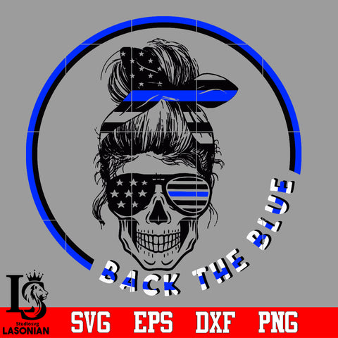back the blue skull Svg Dxf Eps Png file