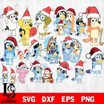 bluey christmas bundle svg eps dxf png file, digital download