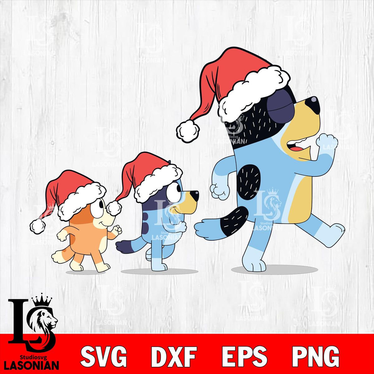 bluey christmas 11 svg eps dxf png file, digital download – lasoniansvg