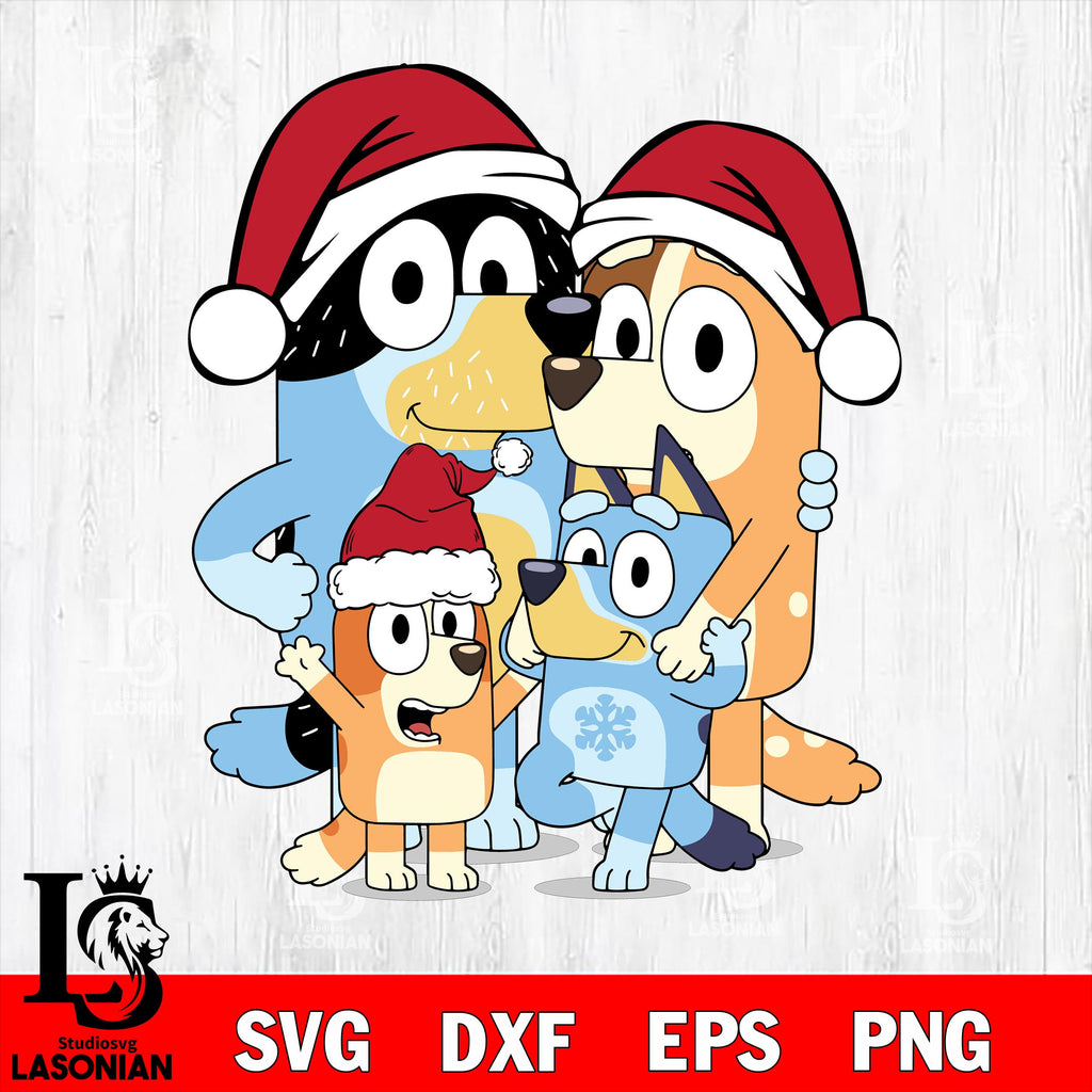 bluey christmas 13 svg eps dxf png file, digital download – lasoniansvg