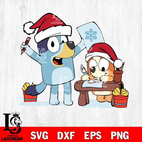 bluey christmas 7 svg eps dxf png file, digital download