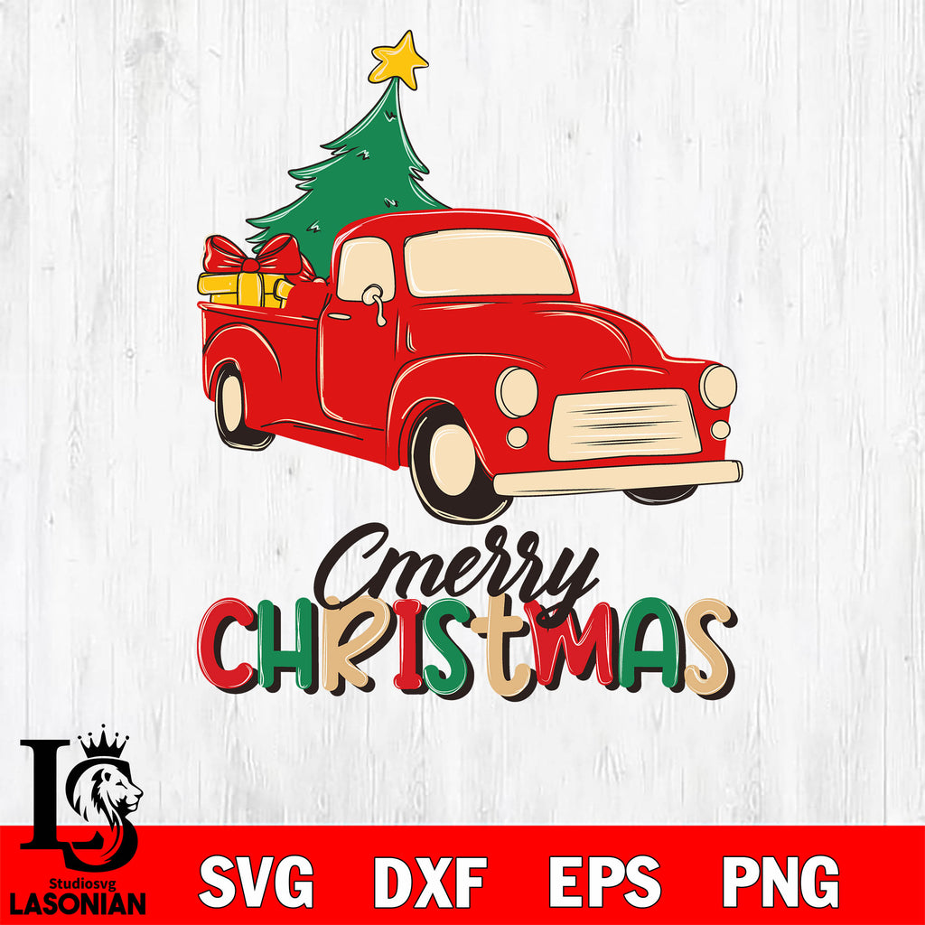 car cmerry christmas svg eps dxf png file, digital download lasoniansvg