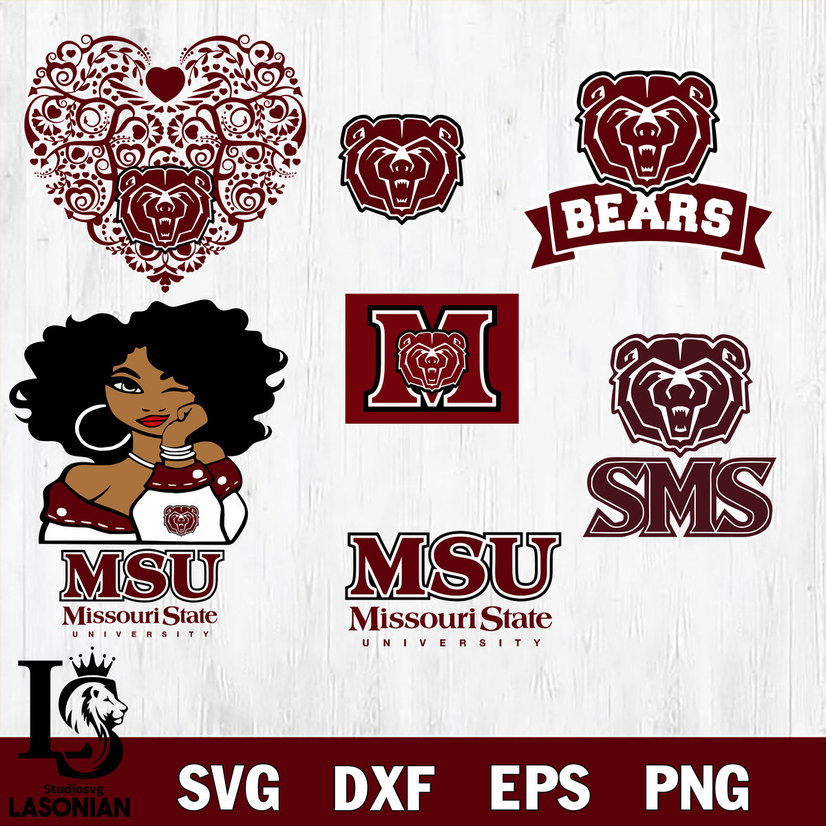 Bundle NCAA Missouri State Bears svg eps dxf png file , NCAA – lasoniansvg