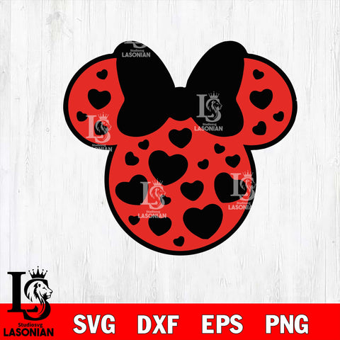 mickey heart valentines svg , mickey valentine's day svg eps dxf png file, digital download