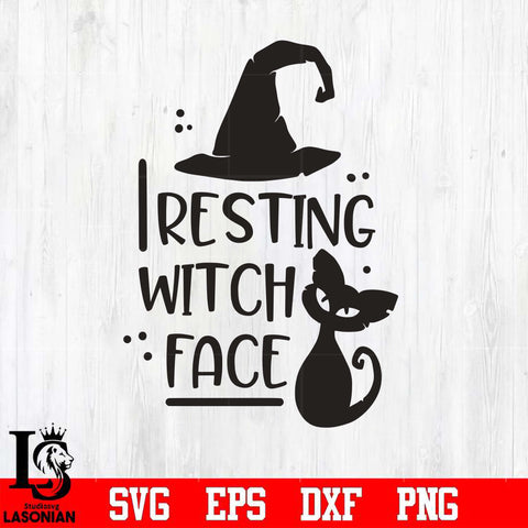 resting witch face svg dxf eps png file